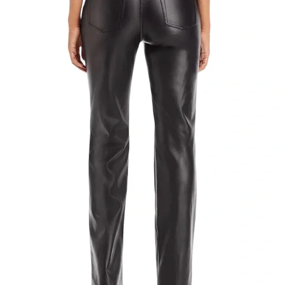 Staud Chisel Faux Leather Straight Leg 5 Pocket Pants NWT, Size 2 (XS) - Picture 2 of 6